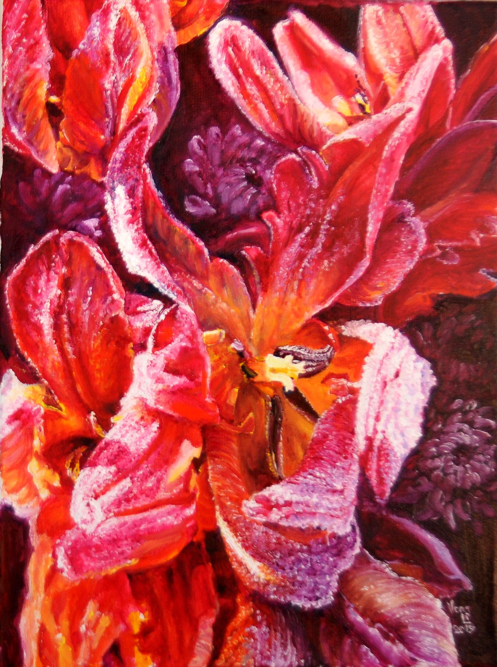 Frozen tulip | Oil paint on linen | Year: 2019 | Dimensions: 40x30cm